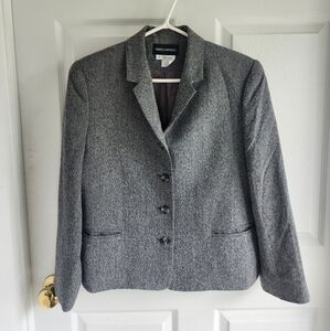 Franco Mirabelli Wool Blend Classic Business Chic Tweed Blazer EUC Ladies Size 8